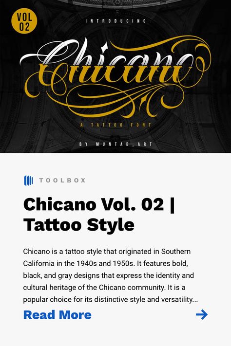 Chicano is a tattoo style that originated in Southern California in the 1940s and 1950s. It features bold, black, and gray designs that express the identity and cultural heritage of the Chicano community. It is a popular choice for its distinctive style and versatility in creating small or large tattoos, barbershop signs, movie posters, and more! Chicano gangster font includes uppercase letters, lowercase letters, numbers, punctuation, swashes, and YES!!! multiple languages are supported. Mexican Gang Tattoos, Signs Movie, Gangster Fonts, Mafia Movies, Gang Tattoos, Barber Shop Sign, Godfather Movie, Tattoo Font, Tattoo Script