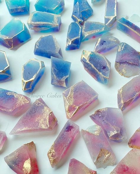 handmade candy • Instagram Japanese Crystal Candy, Japanese Candy Recipe, Crystal Candy Recipe, Edible Crystal Candy, Candies Aesthetic, Kohakutou Candy, Asian Candies, Crystal Rock Candy, Blue Rock Candy