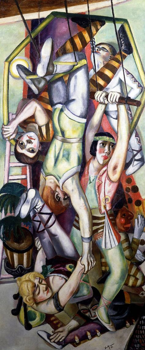 The Trapeze, by Max Beckmann (1923). I have a print of this painting,I love it! It's huge! I've seen the original at Sydney Art Gallery, it was luminous, just amazing. Ludwig Meidner, Otto Dix, Max Beckmann, George Grosz, Emil Nolde, Degenerate Art, Toledo Museum Of Art, Ernst Ludwig Kirchner, Franz Marc