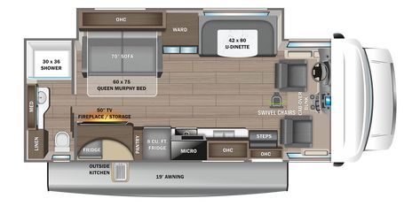 Overlander Vehicles, Jayco Rv, Jay Feather, Roof Ladder, Class C Motorhomes, Double Door Refrigerator, Windshield Sun Shade, Cab Over, Gas Generator