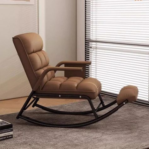 Recliner Adults Nordic Chair Back Support Design Living Room Rocking Chair Puffs Floor Ergonomic Chaise Lounges Modern Furniture - AliExpress Classic Rocking Chair, Nordic Chair, Arm Rest, Chair Backs, Chic Home, Modern Aesthetics, Sofa Chair, Design Vintage, Living Room Chairs