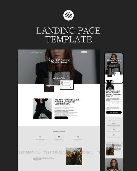 Just landed: Our custom built Landing Page template for service providers and coaches who need a sales page for their courses that saves them time and money. Modern and impactful optimized for mobile Easy integration Check out in the bio 👀 #websitetemplate #webdesign #squarespacetemplate #showittemplate #coacheswebsite Landing Page Template, Page One, Sales Page, Feeling Stuck, Page Template, Website Template, Landing Page, Coaching, Web Design