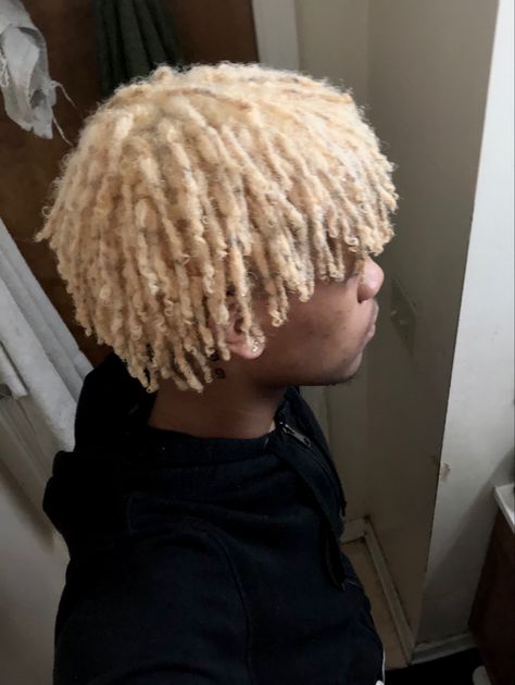 Platinum Blonde Hair Black Man, Platinum Locs Men, Platinum Blonde Locs Men, White Dreadlocks Black Man, Blond Locs Men, White Locs Men, Blond Dreads Men, White Dreads Men, Honey Blonde Locs Men