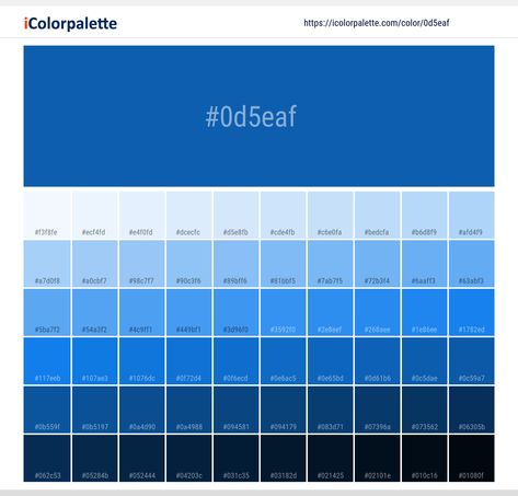 Color space information  #0d5eaf |  Greek flag blue. Similar Pantone Color name Information, Color Schemes, Light / Darkshades, Tones, Similar Colors , Preview the color and download Photoshop swatch and solid color background image Blue Color Hex, Pantone Color Book, Space Information, Hexadecimal Color, Hex Color, Code Color, Greek Blue, Pantone Colour Palettes, Hex Color Palette