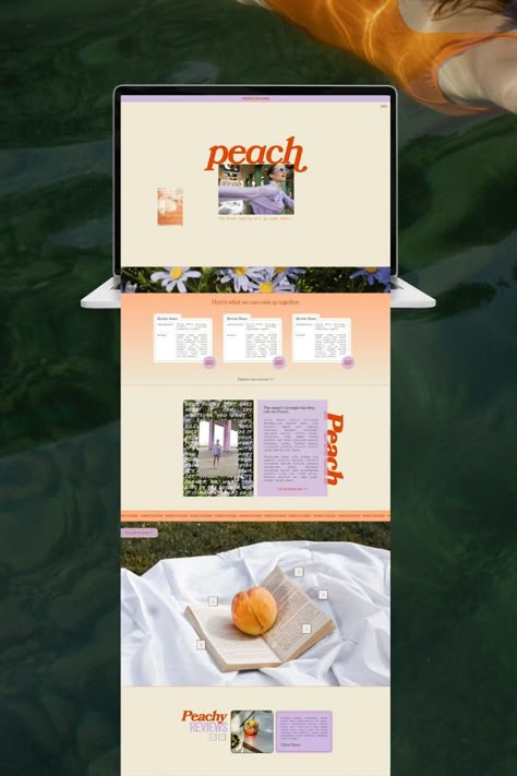 Peach Showit Website Template with a modern, stylish design and a clean, minimalist layout. Perfect for businesses of all #Editorial_Blog_Design #Inspiring_Website_Design #Y2k_Blog_Layout #Website_Design_Ideas_Layout Editorial Blog Design, Blog Page Design Layout, Portfolio Website Design Layout, Personal Blog Website Design, Web Page Design Layout, Blog Layout Ideas, Creative Blog Design, Personal Website Inspiration, Personal Blog Design