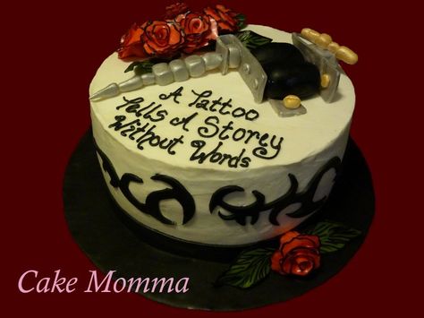 Tattoo Cake, Tattoo Party, Artist Cake, Cowgirl Art, Vintage Cowgirl, Tattoo Cover-up, Cover Up Tattoos, Tattoo Machine, Happy Birthday To You