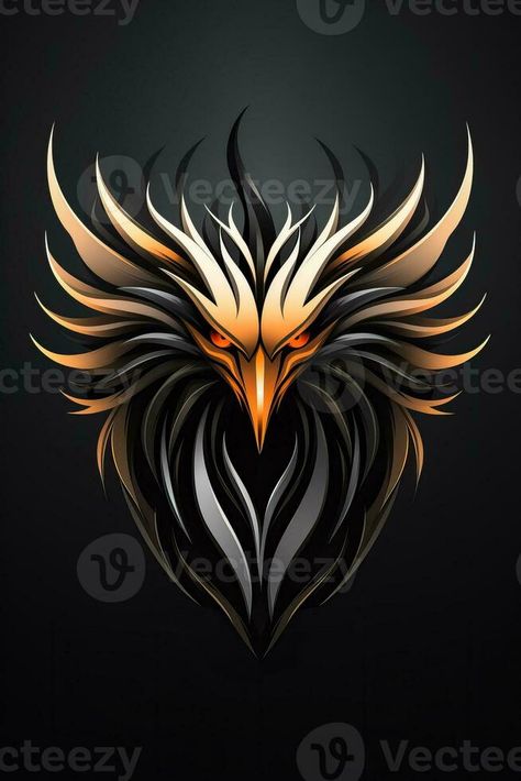 Black Phoenix head logo isolated on background with modern and creative design representing Greek Mythology bird Phoenix Head, Phoenix Vector, Scar Cover Up, Social Media Icons, Greek Mythology, Future Tattoos, Vector Logo, The Black, Phoenix