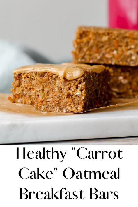 Carrot Breakfast Bars, Carrot Cake Oatmeal Breakfast Bars, Carrot Cake Breakfast Bars, Carrot Egg Breakfast Bake, Carrot Cake Oatmeal Bars, Healthy Carrot Cake Bars, Oatmeal Carrot Breakfast Cake, Gluten Free Breakfast Cake, Vegan Breakfast Bars