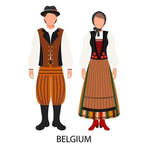 Belgium Illustration, Culture Clothing, Wedding People, Cityscape Photos, Logo Banners, Folk Costume, Heart With Arrow, Illustration Vector, Traditional Outfits