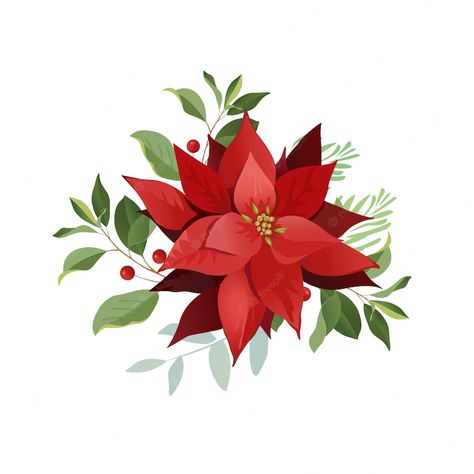 Poinsettia Flowers, Red Poinsettia, Christmas Doodles, 카드 디자인, Watercolor Christmas Cards, Poinsettia Flower, Christmas Poinsettia, Red Leaves, Flowers Red