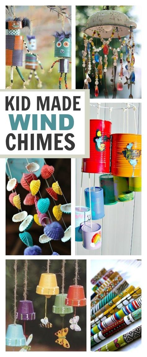 Nature Art For Kids, Wind Chimes Kids, Recycled Crafts Kids Projects, Windchimes Diy, Make Wind Chimes, Wind Chimes Homemade, Recycled Crafts Kids, Wind Chimes Craft, Recycled Art Projects