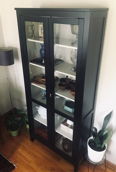 IKEA Hack: How to Update Your Furniture - Fun Happiness & Life Hemnes Bookcase Hack, Hemnes Cabinet, Ikea Hemnes Bookcase, Hemnes Bookcase, Cabinet Glass Doors, Easy Ikea Hack, Ikea Hemnes, Bedroom Cabinets, Ikea Cabinets