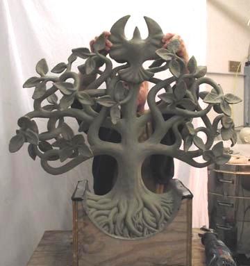 restless rocks: Tree Pruned and 3 sculptures installed Clay Tree Sculpture, Clay Tree, Cement Ideas, Clay Idea, Tree Of Life Symbol, Clay Sculpting, Ceramic Art Sculpture, Tree Pruning, Sculptures Céramiques