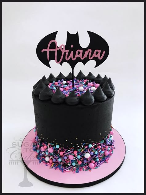 Bat Girl Batgirl Birthday Cake, Bat Cake Birthday, Bat Birthday Cake, Batgirl Birthday Party, Girl Superhero Cake, Batgirl Cake, Superhero Birthday Party Food, Batgirl Party, One Direction Cakes