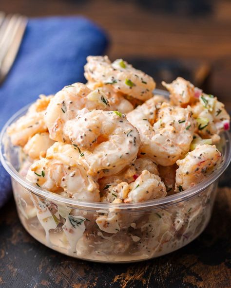 Poached Shrimp, New York Deli, Sip And Feast, Shrimp Salad Recipes, Deli Style, Shrimp Recipes Easy, Deli Food, Seafood Salad, Shrimp Dishes