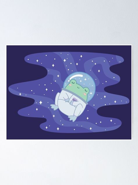 "Space Astronaut Frog" Poster by ElectricFangs | Redbubble Frog Astronaut, Space Frog, Frog Poster, Toadally Awesome, Frog Sketch, Frog Sculpture, Frog Party, Cute Astronaut, Art Challenges