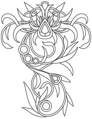 Luminos - Sleeve | Urban Threads: Unique and Awesome Embroidery Designs Gimnastic Costume, Unicorn Stencil, Tattoo Coloring Book, Applique Templates, Urban Threads, Fairy Coloring Pages, Wood Burning Patterns, Celtic Tree, Fairy Coloring