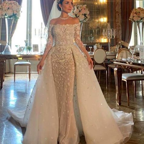 Wedding Gowns With Detachable Trains, Mermaid Wedding Dress With Detachable Train, Bridal Dress With Removable Skirt, Dresses With Detachable Trains, Detachable Over Skirt Wedding Dress, Mermaid Dress With Detachable Skirt, Wedding Dresses With Over Skirt, Wedding Gown With Detachable Skirt, Detachable Bridal Skirt