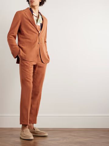 Men's Designer Blazers | MR PORTER Mens Designer Blazers, Linen Suits For Men, Linen Outfits, Formal Attire For Men, Formal Wedding Attire, Orange Suit, Mens Tailor, Linen Men, Mens Formal Wear