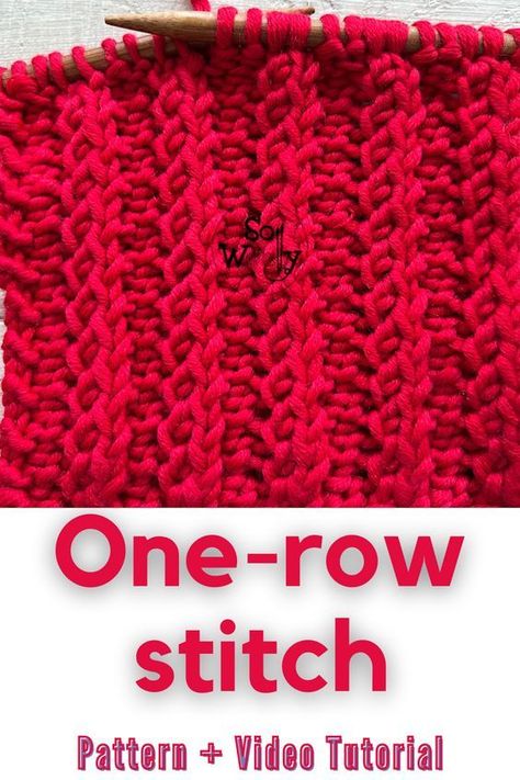 Today, I’m sharing how to knit a spectacular one-row knitting pattern! It’s fun to knit and pretty easy to memorize 😉 In fact, it involves three steps that are repeated from the beginning to the end of the project, that is, you only have to repeat row 1 all the time. In addition, it’s identical on both sides of the fabric, which makes it perfect for knitting scarves and infinity cowls. #sowoolly #onerowstitch #knittingpattern #howtoknit Simple Knitting Patterns Scarves & Shawls, Knit Pattern For Scarf, Scarf Knitted Pattern, Knit 1 Below Stitch, Knitting Patterns Free Scarfs, Zauberball Pattern Projects, Knitting A Scarf Pattern, Free Knitting Stitch Patterns, Cable Knit Scarf Pattern Free Easy