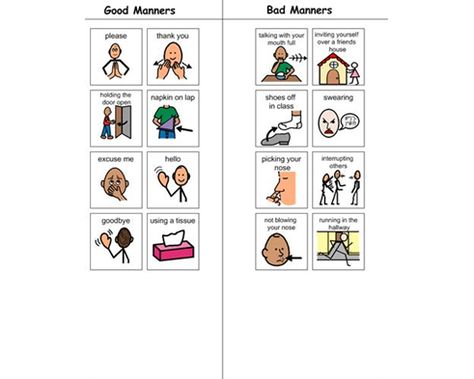 Good Vs. Bad Manners Social Skills Curriculum, Pecs Communication, Sign Language Book, Behavior Cards, Bad Manners, Irregular Past Tense Verbs, Irregular Past Tense, Language Therapy Activities, Visual Strategy