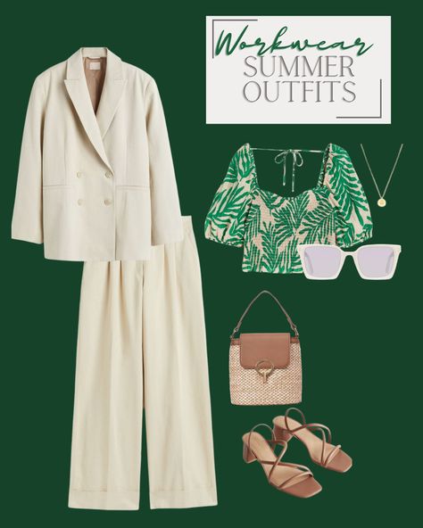 Stylish workwear outfit to try this summer. Chic summer work outfits inspired with this combo tropical green smock top and classic ivory suit. Summer workwear 2023, summer work outfits,stylish workwear ideas. #liketkit #LTKunder100 Workwear 2023, Chic Summer Work Outfits, Workwear Ideas, Stylish Workwear, Workwear Outfits, Summer Workwear, Ivory Suit, Outfits Stylish, Tropical Green