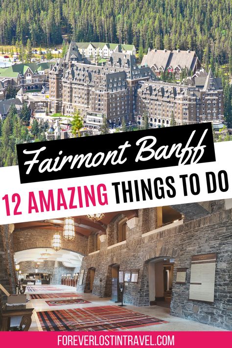 The Fairmont Banff Springs hotel is a beautiful castle in the Canadian Rockies. But you don't have to stay there to enjoy some of what it has to offer (although it helps). Here's my guide on some of the best activities at the Fairmont Banff hotel for both guests and non-guests #travel #CanadianRockies #FairmontBanff #Banff #travelguide #foreverlostintravel Banff Hotel, Banff Hot Springs, Banff Springs Hotel, Banff National Park Canada, Fairmont Banff Springs, Alberta Travel, Fairmont Banff, Banff Canada, Banff Alberta