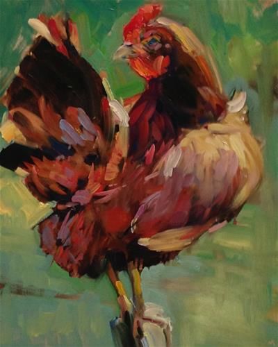 Daily Paintworks - "Cindy Clawford" - Original Fine Art for Sale - © Patti McNutt Rooster Painting, Chicken Painting, Rooster Art, Chicken Art, Paintings I Love, A Chicken, Birds Painting, Fine Art Gallery, Art Oil