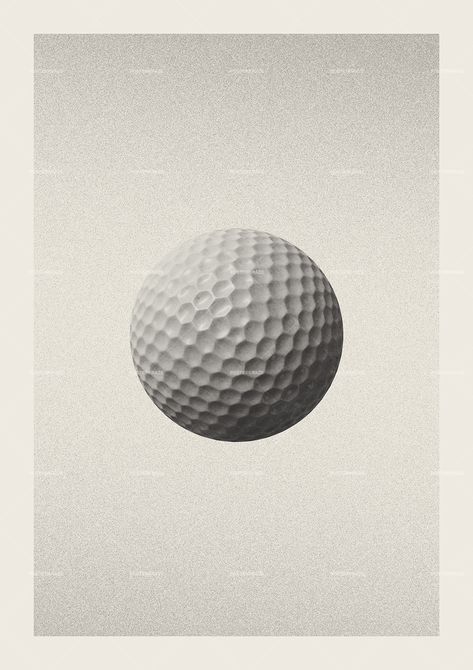 Golf Ball poster featuring a vintage design style. The high-quality print showcases a beautiful illustration of a golf ball, over a grunge background. Perfect for any golf fan looking to add some flair to their living space. Vintage Golf Poster, Vintage Golf Aesthetic, Golf Graphic Design, Golf Ball Wall, Golf Ball Art, Golf Bedroom, Golf Display, Golf Gift Ideas, Office Golf