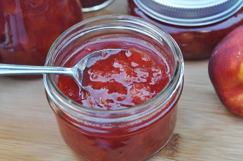 Nectarine Jam, Mennonite Girls Can Cook, Canned Food Storage, Plum Jam, Pickle Butter, I Love Summer, Jelly Recipes, Food Test, Jams & Jellies