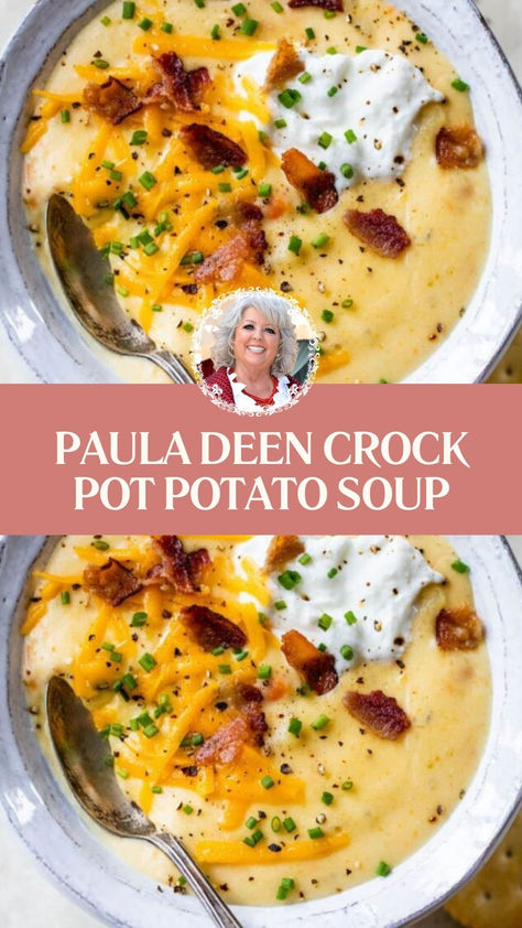 Paula Deen Crock Pot Potato Soup Potato Soup Evaporated Milk Crock Pot, Paula Deen Potato Soup Recipe, Crockpot Potato Soup Yukon Gold, Golden Potato Soup Recipes, Paula Deans Potato Soup Crock Pot, Paula Deen Soup Recipes, Paula Deen Potato Soup Crock Pot, O Charleys Potato Soup, Potato Soup Paula Deen