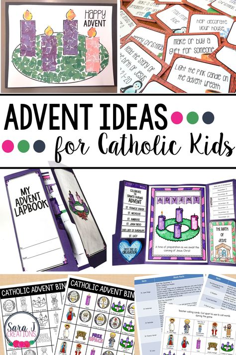 A round up of ideas, blog posts, freebies, products and favorite companies to make celebrating Advent with Catholic kids even easier Advent Projects, Advent Activity Ideas For Kids, Advent Crafts For Kids Catholic, Advent Classroom Activities, Catholic Christmas Activities For Kids, Advent Kids Activities, Catholic Crafts For Kids, Advent Ideas For Kids, Advent Activities For Kids