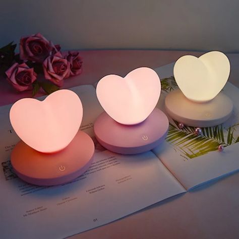 Спонж Beauty Blender, Heart Lamp, Cute Night Lights, Night Light Lamp, Kawaii Room, Touch Lamp, Cute Room Decor, Valentines Day Decorations, Touch Control