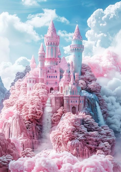 Fantasy Builds, Majestic Scenery, Magic Pictures, Rose House, Pink Castle, Baby Animal Nursery, Dream Life House, Tattoos Women, Hot Makeup