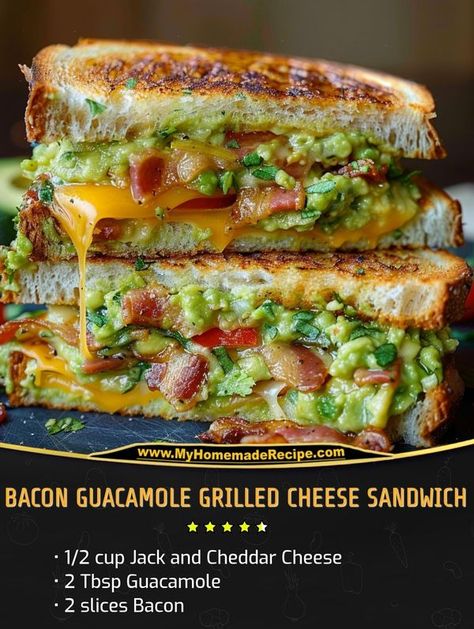 Bacon Guacamole Grilled Cheese Sandwich, Bacon Guacamole Grilled Cheese, Guacamole Grilled Cheese Sandwich, Guacamole Sandwich, Grilled Cheese Bar, Guacamole Grilled Cheese, Bacon Guacamole, Grilled Sandwiches, Melt Recipe