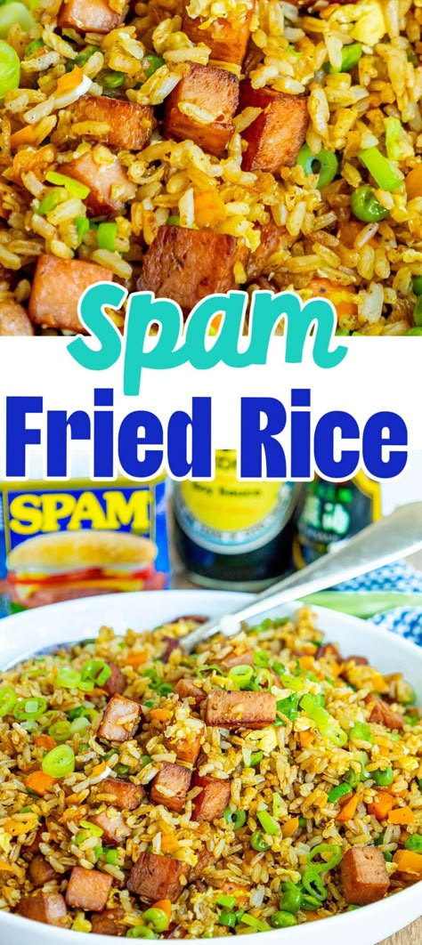 Easy Spam Fried Rice - Sweet CS Designs. Fried Rice Recipe Spam, Spam And Rice Recipes Easy, Spicy Spam Recipes, Spam And White Rice Recipes, Hawaii Fried Rice, Fried Rice With Spam And Egg, Simple Spam Recipes, Spam Fried Rice Recipe Korean, Spam And Rice Hawaii