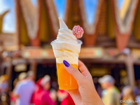 A Popular Dole Whip Treat is TEASING Us in Disney World - AllEars.Net Disney Snacks For Kids, Dole Whip Recipes, Best Disney Snacks, Magic Kingdom Restaurants, Pog Juice, Disney World October, Whip Recipes, Disney Journal, Disney Menus