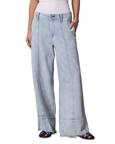 Pant Patterns, Wide Leg Ankle Jeans, Palazzo Jeans, American Workwear, High Rise Wide Leg Jeans, New York Aesthetic, Trousers Pants, City Style, Casual Coat