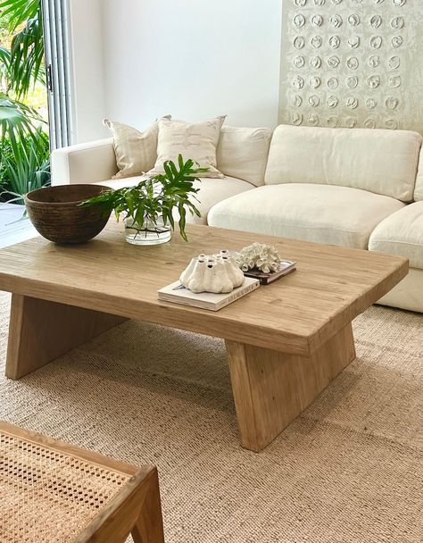 Elm Coffee Table | Canggu Home Organic Modern Coffee Table, Moroccan Coffee Table, White Oak Coffee Table, Coffee Table With Chairs, Elm Coffee Table, Wood Coffee Tables, Yellow Living Room, Oak Coffee Table, Hall Design