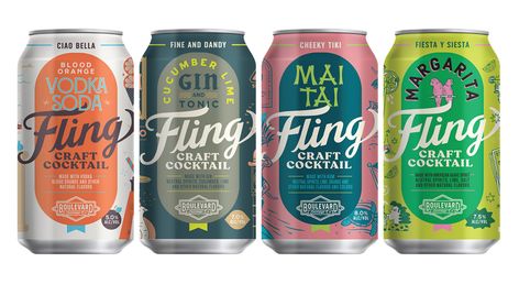 fling cocktails in a can Blood Orange Vodka, Gluten Free Cocktails, Cocktails In A Can, Orange Vodka, Vodka Soda, Beer Brands, Beer Packaging, Mai Tai, Gin Tonic