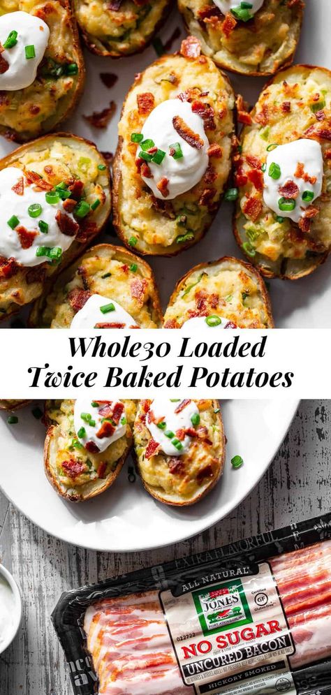 Gf Df Side Dishes, Whole 30 Potatoes, Dairy Free Sour Cream, January Reset, Bbq Chicken Bites, Paleo Ideas, Gf Meals, Twice Baked Sweet Potatoes, Stuffed Baked Potatoes