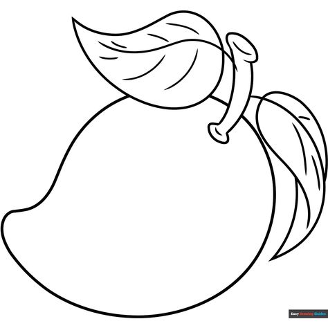 Free Mango Coloring Page for Kids Mango Outline, Mango Drawings, Mango Drawing, Cartoon Rose, Book Art Projects, Fruit Coloring Pages, Heart Coloring Pages, Apple Coloring, Easy Drawings For Kids