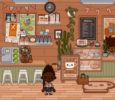 Toca Boca Pizza Shop, Toca Boca Room Ideas Cafe, Toca Boca School Ideas Aesthetic, Toca Boca Café Ideas, Toca Boca Restaurant Ideas Aesthetic, Toca Boca Local Shop Ideas Aesthetic, Toca Boca Cafe Ideas Aesthetic, Toca Boca Coffee Shop, Starbucks In Toca Boca