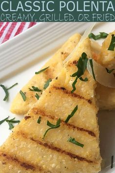 Fried Polenta Recipes, Fried Polenta, Grilled Polenta, Polenta Recipe, Baked Polenta, Polenta Fries, How To Cook Polenta, Polenta Cakes, Polenta Recipes