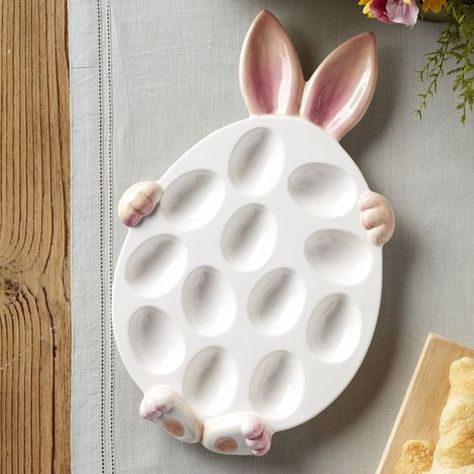 Egg Appetizer, Egg Platter, Easter Pottery, Easter Bunny Ears, Egg Tray, Bunny Egg, Easter Tablescapes, Easter Inspiration, Lakeside Collection