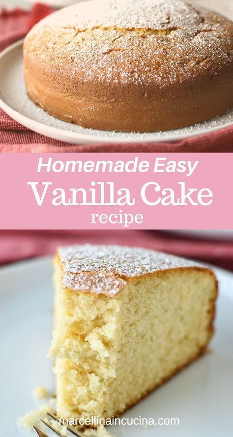 Easy Vanilla Cake, Chocolate Almond Cake, Easy Vanilla Cake Recipe, Cake From Scratch, Easy Dessert Recipes Quick, Quick Cake, Vanilla Cake Recipe, Homemade Cake Recipes, Almond Cakes