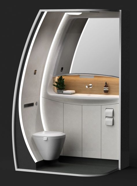 Toilet Talk. Is This The Future Of B777 Restrooms? | TheDesignAir Scifi Room, Corian Sink, Spaceship Interior, Caravan Interior, Aircraft Interiors, Sink Units, New Toilet, Boat Interior, Yacht Interior