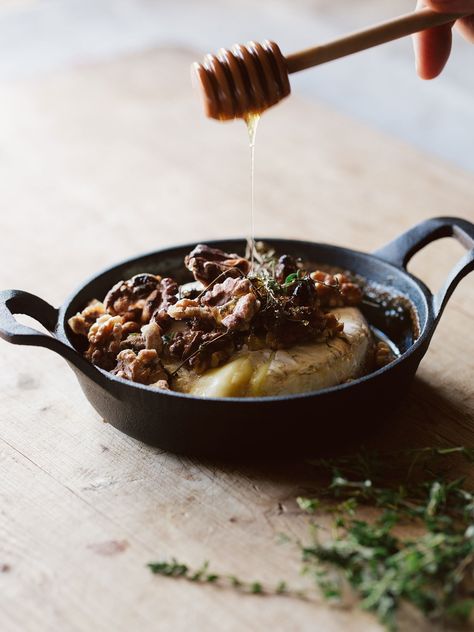 Baked Brie with Honey and Walnuts Recipe Roasted Brie, Garlic Baked Brie, Baked Brie With Honey, Brie With Honey, Walnuts Recipe, Garlic Baked, Sourdough Loaf, Walnut Recipes, Honey Sauce