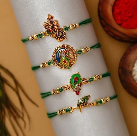 Peacock Krishna, Krishna Rakhi, Krishna Playing Flute, Rakhi Special, Handmade Rakhi Designs, Flower Jewelry Designs, Playing Flute, Rakhi For Brother, Krishna Flute