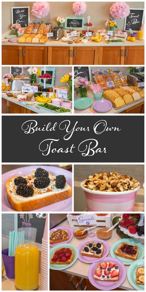 Breakfast Bar Food, Toast Bar, Easy Toast, Diy Brunch, Party Bread, Breakfast Picnic, Jam Bars, Bagel Bar, Bread Bar